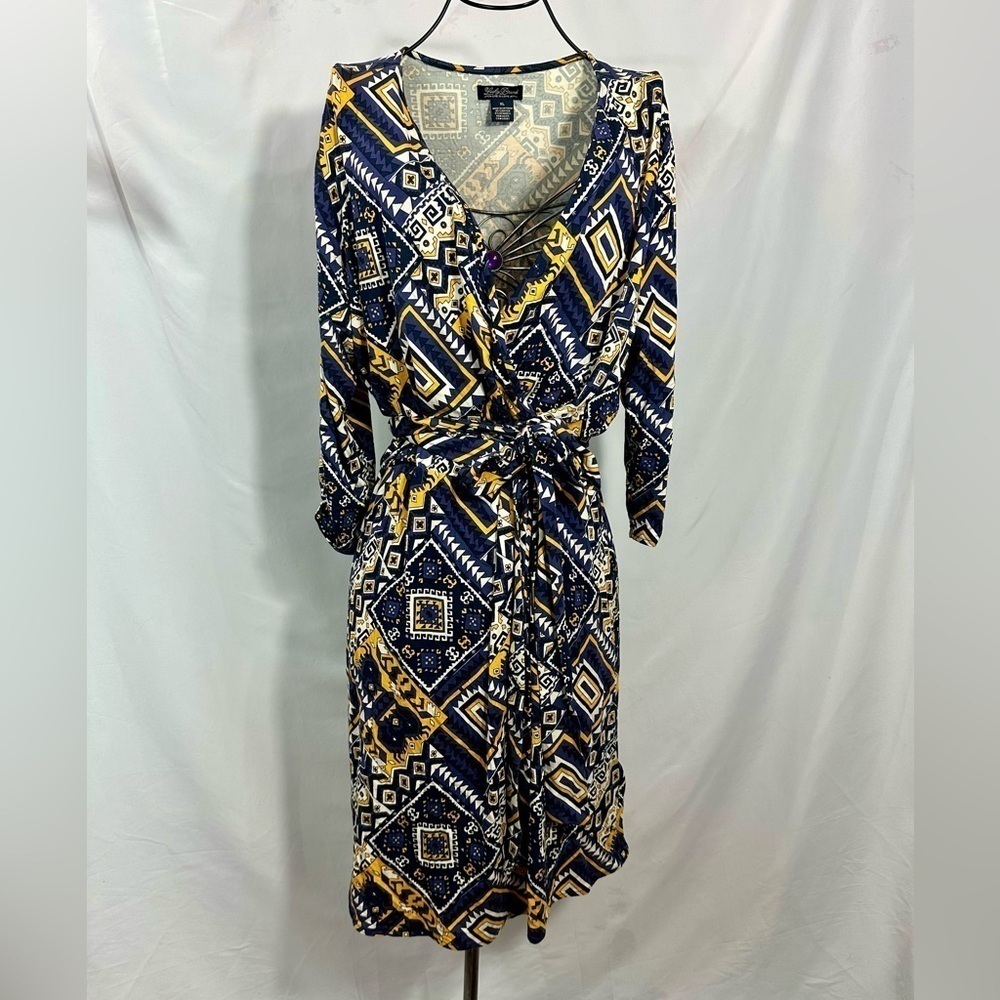 Vintage Lucky Brand Live in Love geometric dress size XL